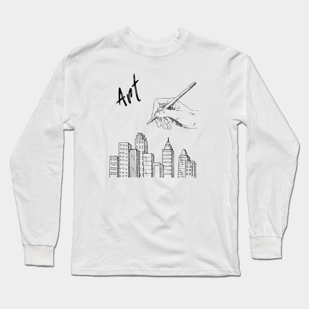 Free your mind with art Long Sleeve T-Shirt by Aphro art design 